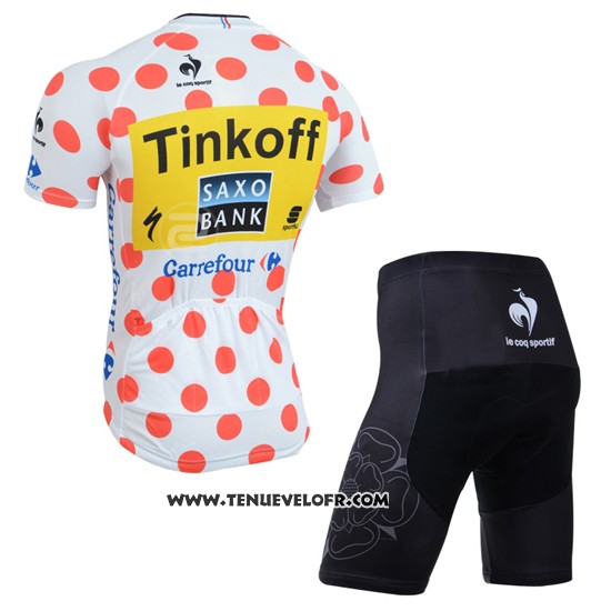 2014 Maillot Ciclismo Tour DE France Saxobank Lider Blanc et Rouge Manches Courtes et Cuissard